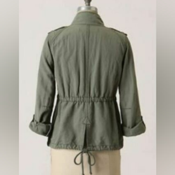 EUC Anthropologie Daughters of Liberation Green Floral Applique Pin Jacket - Picture 3 of 3